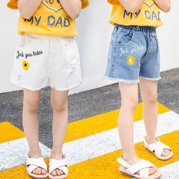 Детски къси панталони в два цвята с бродерия-за момичета 