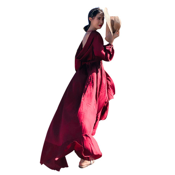 Strandruha transzferrel és derekán megkötős bordó színben