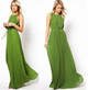 Γυναικείο πλισέ  φόρεμα μακρύ μοντέλο σε πράσινο χρώμα