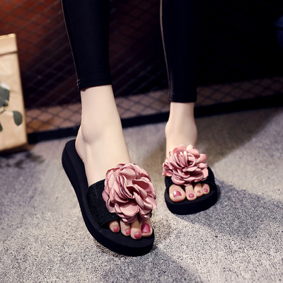 Papuci eleganti de dama cu element 3D in trei culori