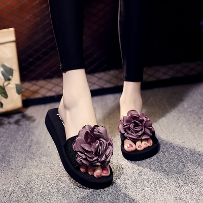 Papuci eleganti de dama cu element 3D in trei culori