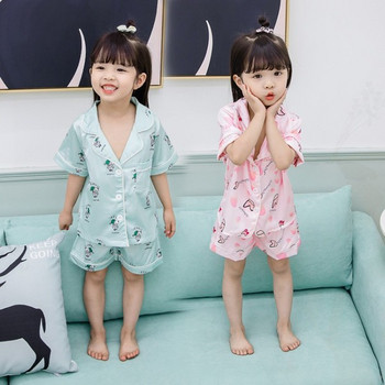 Детска пижама за момичета в три цвята с различни апликации