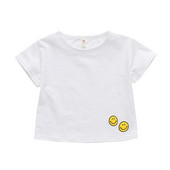 Alkalmi gyerek póló fehér színben, rátéttel lányoknak