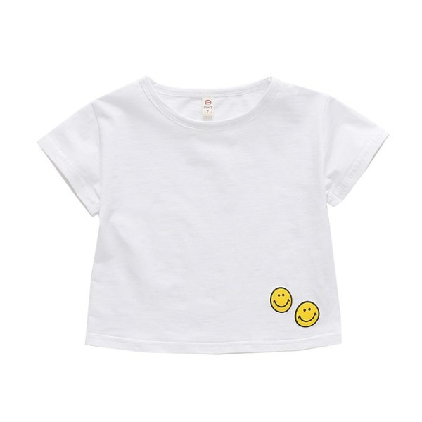 Alkalmi gyerek póló fehér színben, rátéttel lányoknak