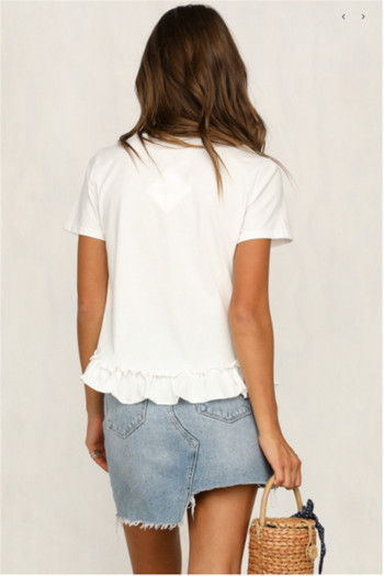 Γυναικείο μπλουζάκι  σε λευκό χρώμα