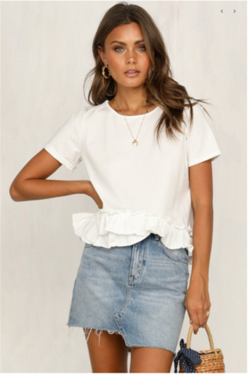 Γυναικείο μπλουζάκι  σε λευκό χρώμα