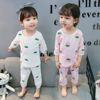 Детска пижама за момичета в бял и розов цвят