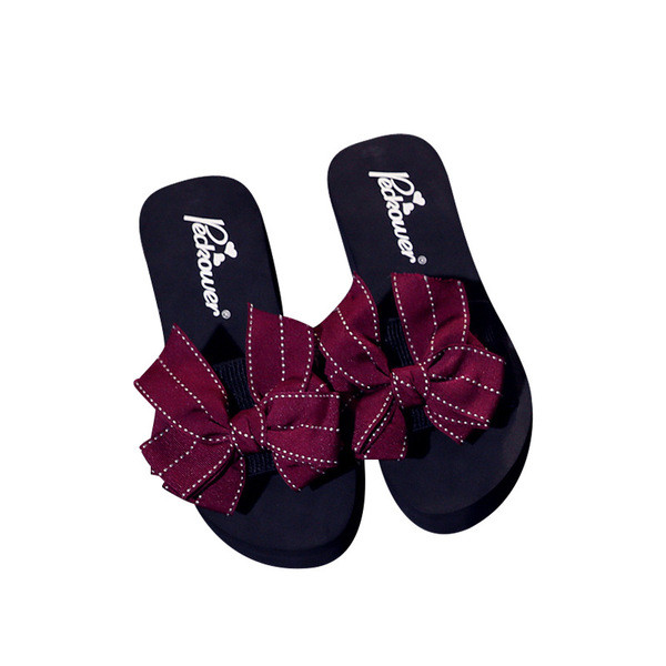 Papuci eleganti de dama cu panglica in albastru, negru si rosu