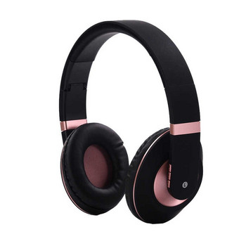 Στερεοφωνικό ακουστικό bluetooth μοντέλο SY-BT1609 πτυσσόμενο με επιλογή για λειτουργία AUX - μαύρο με ροζ