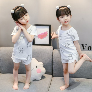 Детска пижама от две части в бял цвят-за момичета