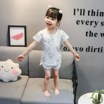 Gyermek pizsama két részes fehér színben - lányoknak