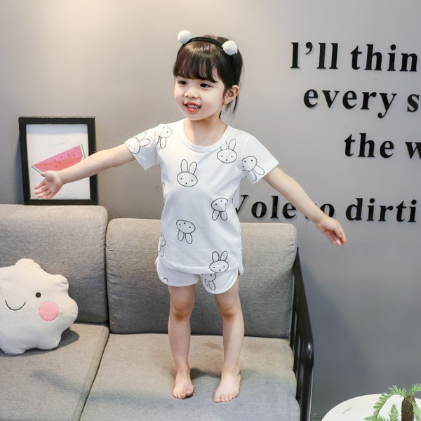 Gyermek pizsama két részes fehér színben - lányoknak