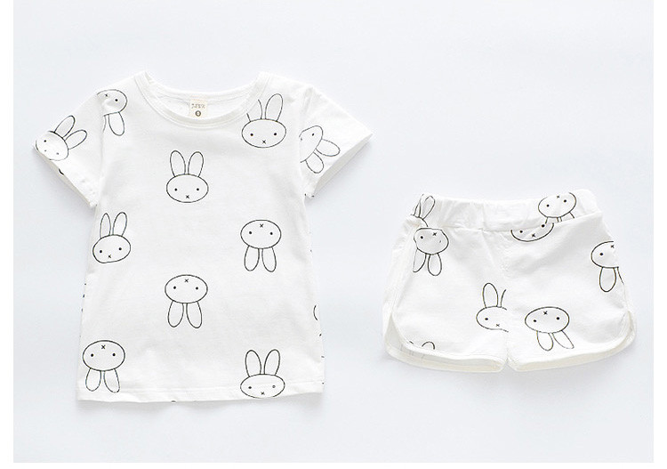 Gyermek pizsama két részes fehér színben - lányoknak