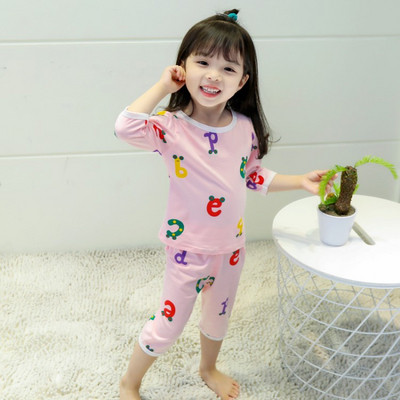 Gyermek pizsama lányoknak három színben két részben
