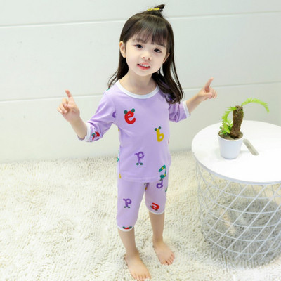 Gyermek pizsama lányoknak három színben két részben