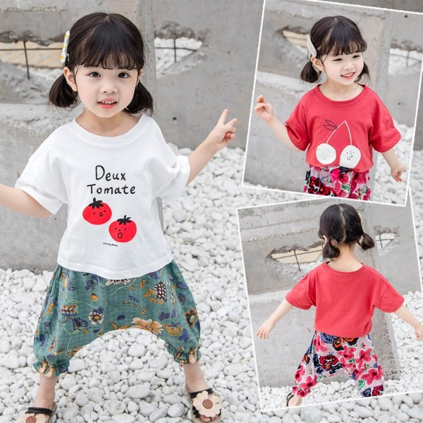 Gyermek modern póló két színben - lányoknak