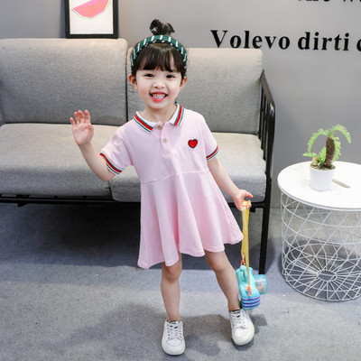 Alkalmi gyerekruha rózsaszín és fehér színben, hímzéssel