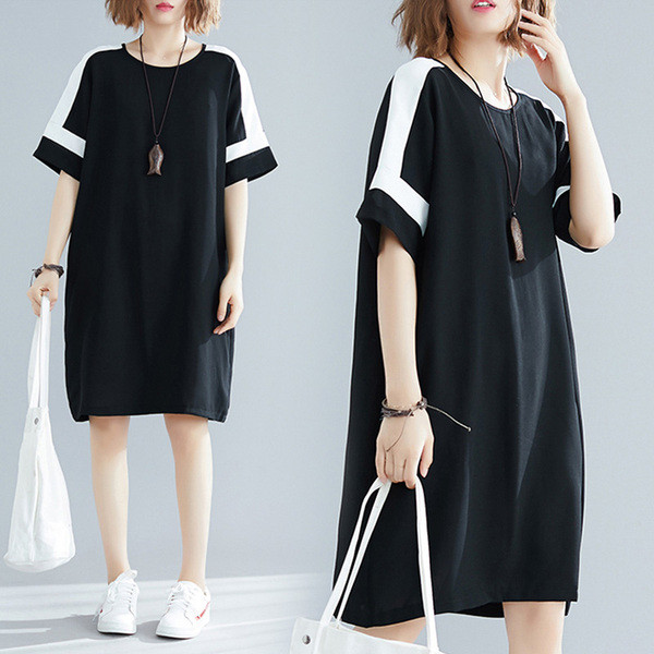 Alkalmi női ruha széles modell fekete színben