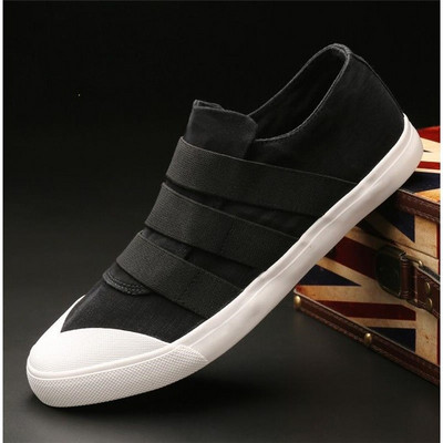 Мъжки платнени кецове с гумена подметка в черен,сив и зелен цвят