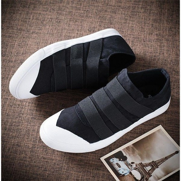 Мъжки платнени кецове с гумена подметка в черен,сив и зелен цвят