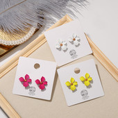 Cercei moderni de dama in forma de floare-trei culori