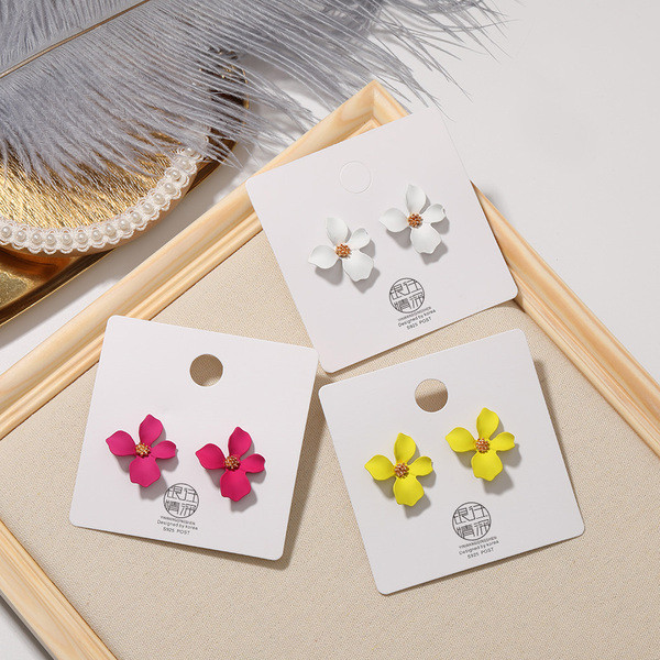 Cercei moderni de dama in forma de floare-trei culori