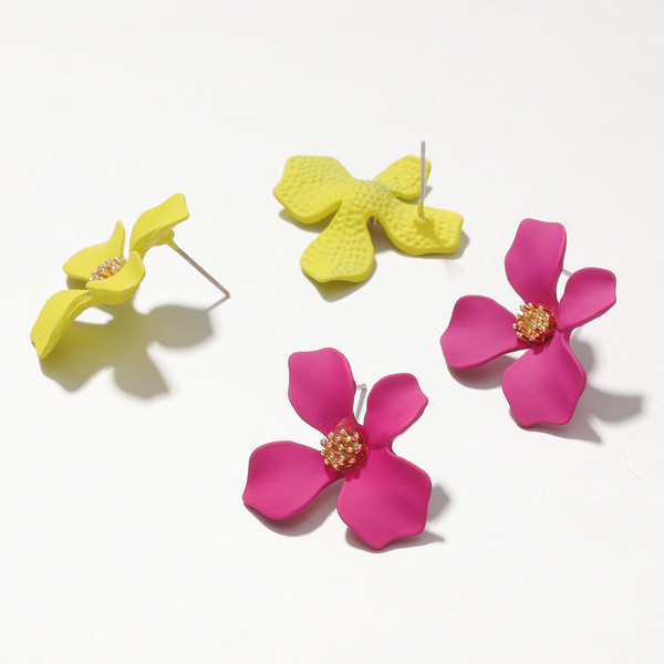 Cercei moderni de dama in forma de floare-trei culori