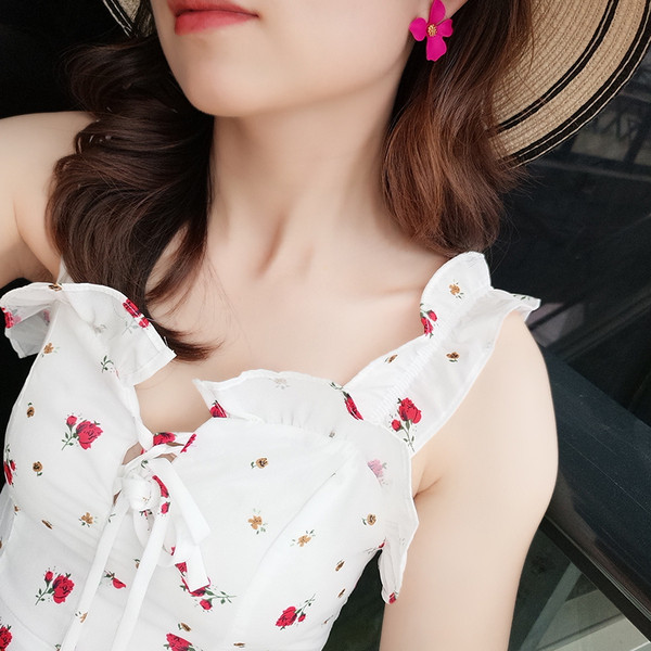 Cercei moderni de dama in forma de floare-trei culori