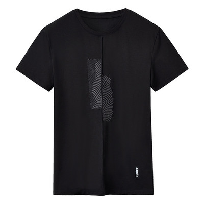 Tricou barbatesc cu maneca scurta si aplicatie in mai multe culori