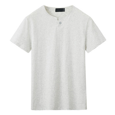 Мъжка ежедневна тениска с V - образна яка с копчета и къс ръкав