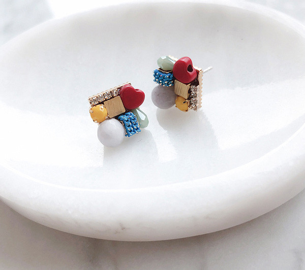 Дамски модерни обеци с цветни мъниста