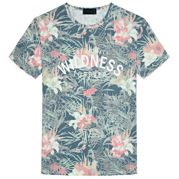 Мъжка модерна тениска с флорален принт 