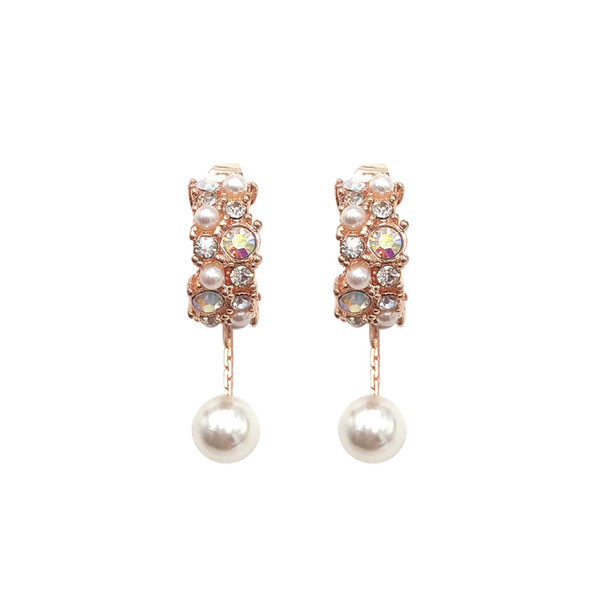 Дамски актуални обеци с камъни и перли