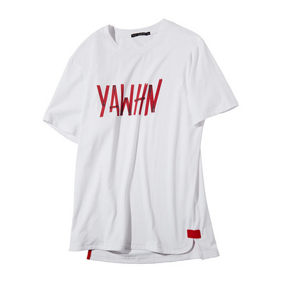 Мъжка ежедневна бяла тениска с надпис