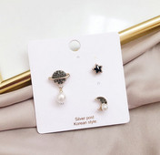 Дамски ежедневни обеци в два цвята с камъни