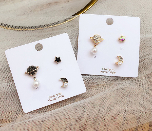 Дамски ежедневни обеци в два цвята с камъни