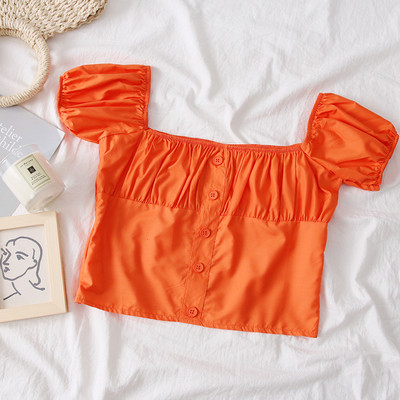 Стилна дамска блуза с голи рамене в пет цвята