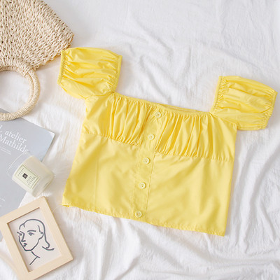 Стилна дамска блуза с голи рамене в пет цвята