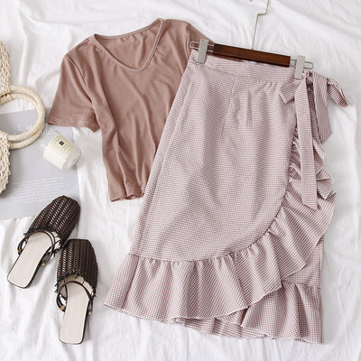 Ежедневен дамски комплект в розов и черен цвят