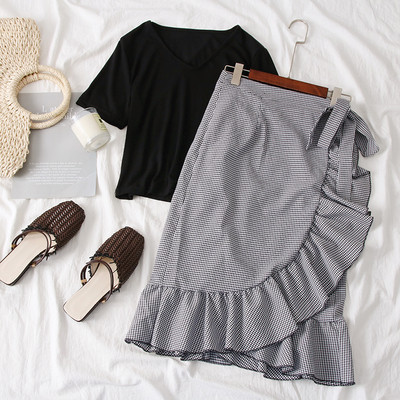 Ежедневен дамски комплект в розов и черен цвят