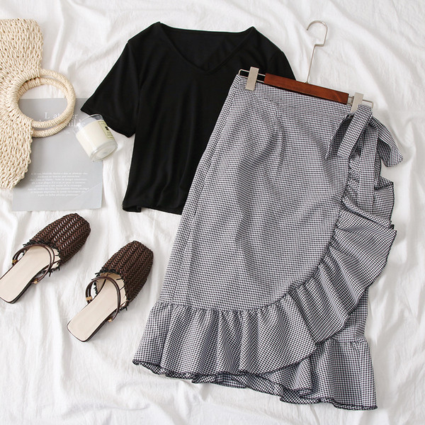 Ежедневен дамски комплект в розов и черен цвят