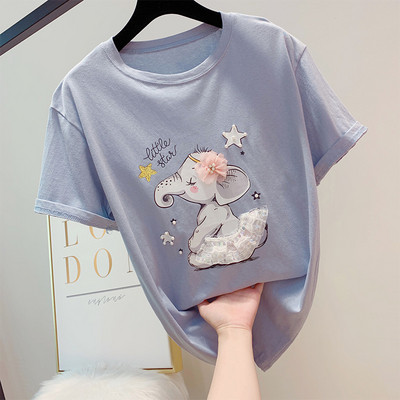 Дамска тениска с  апликация в  няколко цвята