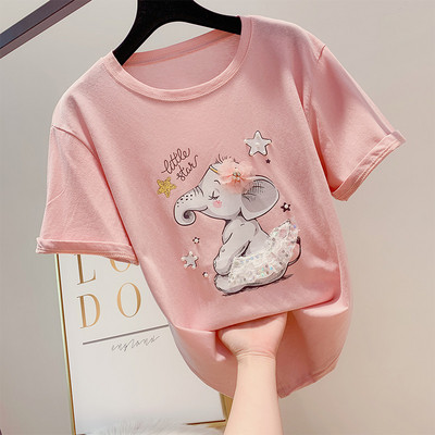 Дамска тениска с  апликация в  няколко цвята