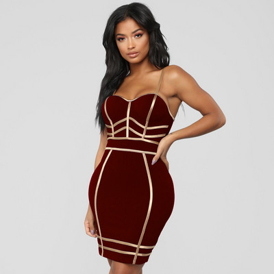 Елегантна дамска рокля в черен,син и червен цвят