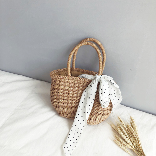 Дамска плетена чанта с аксесоар