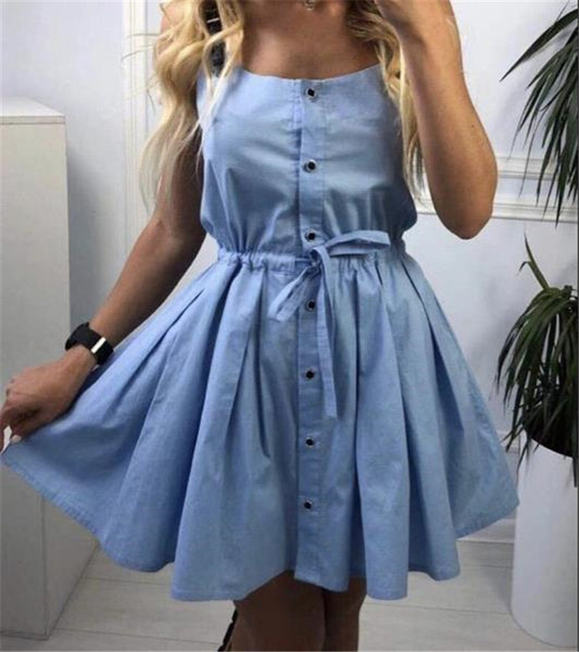 Ежедневна дамска рокля  с копчета разкроен модел 