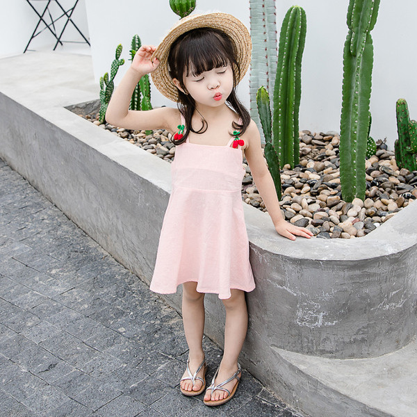 Детска модерна рокля в два цвята с 3D елемент 