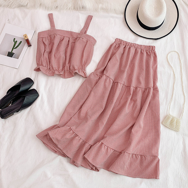 Дамски летен комплект от две части в няколко цвята 