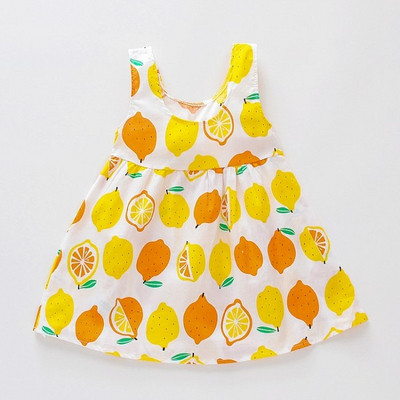 Детска модерна рокля в два цвята с различни апликации