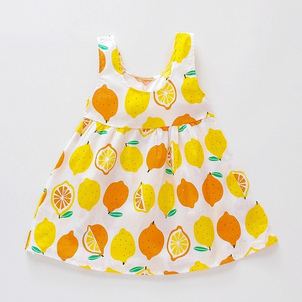 Детска модерна рокля в два цвята с различни апликации